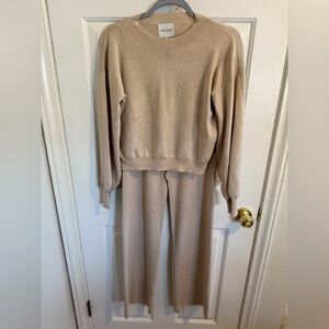 Pink Rose Beige Knit Top